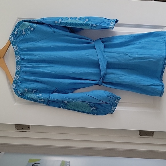 Blue Embroidered Tunic Dress - Picture 10 of 11